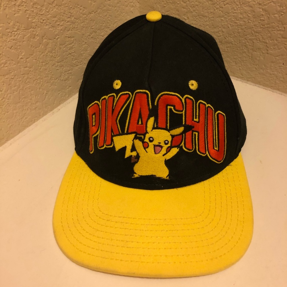 Nintendo Pokemon Pikachu Pika Hat Cap Black Yellow